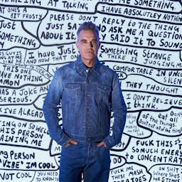 Poster image for the exhibition titled Robbie Williams' First Art Exhibition